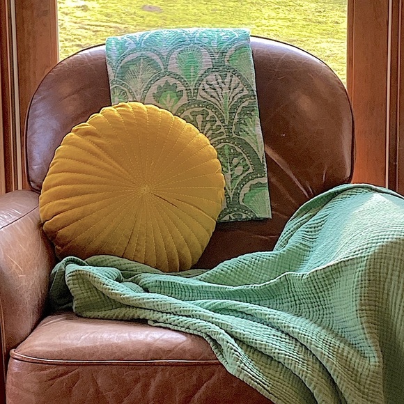 Succulents Reversible Textile Boho Decor Organic Cotton Weave Blanket Wrap - Picture 5 of 14